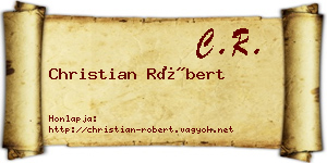Christian Róbert névjegykártya